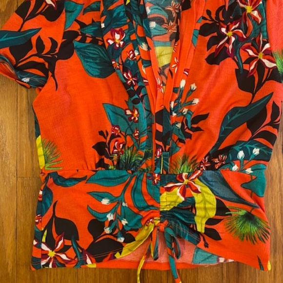 INC: Tropical - Palms Floral Top - Picture 3 of 3